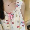 Сладкий стиль принцессы, полный принт, пижама Hello Kitty, женские летние шорты, двухсекционный комплект в стиле принцессы, одежда для отдыха в студенческом общежитии