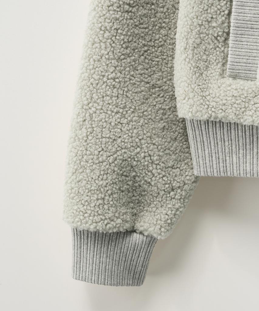 Satur (W) Shearling Fleece Zip-Up Hoodie Khaki