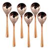 Steel Copper Rice Spoon, Serving Home Restaurant, Dinnerware Set (8'' Inch) -6 Pieces