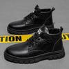 Solid Color Thick Sole Non Slip and Waterproof Man Casual Boots Platform Adults Free Delivery Shipping Pu Leather Shoes for Men