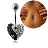 Crystal Navel Jewel Heart Yin Yang Black Bar Steel Ball