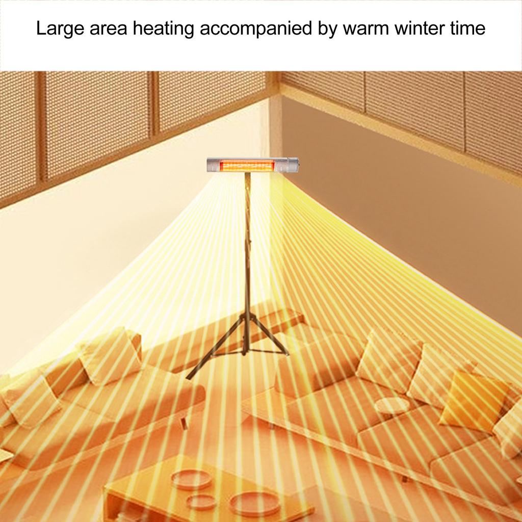 Инфракрасный обогреватель 1500 Вт для помещений и улицы, настенный, для террасы, IP65, водонепроницаемый, площадь покрытия 30 кв. м, быстрый нагрев за 3 секунды