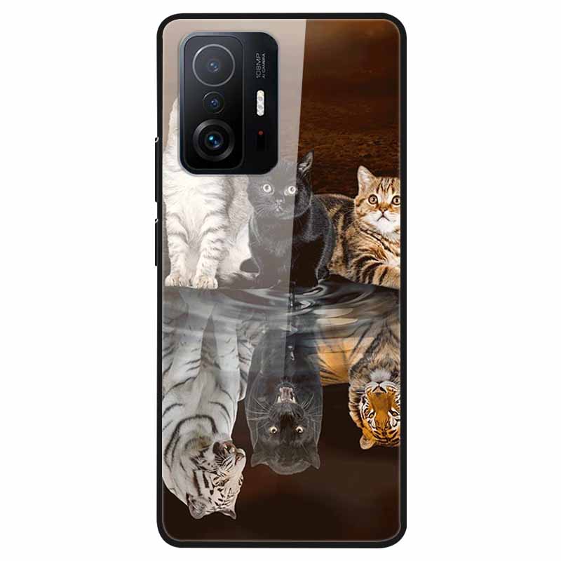 Для Xiaomi 11T Закаленное Стекло Чехол Мягкий Бампер Жесткий Funda Для Xiaomi mi 11T Pro Чехол для Телефона 11 T 11T Pro 11TPro Задняя Крышка Корпуса