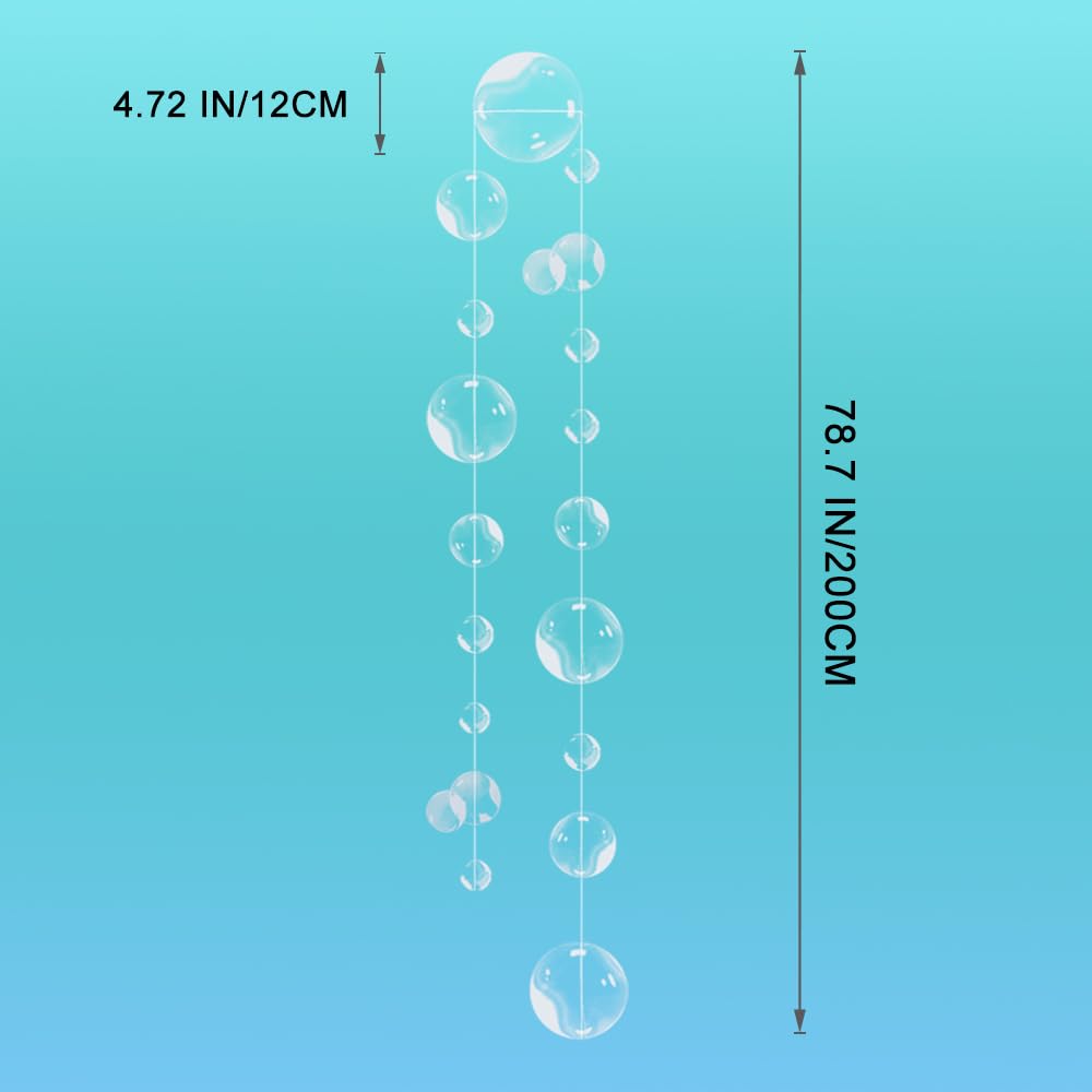 6 Белых гирлянд из пузырей, ПВХ украшения на день рождения русалки, 3D гирлянда с вырезами в виде пузырей для украшения вечеринки в стиле «Подводный мир», Детский день рождения