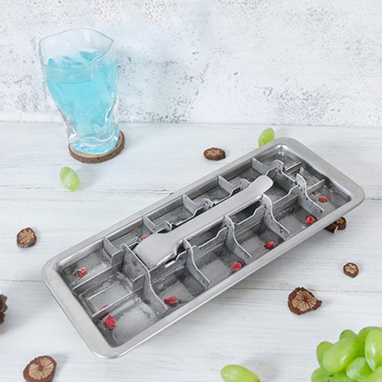 Форма для льда с рычажной ручкой, 18-рамочная, из нержавеющей стали 304, легко моется, многоразовый генератор льда