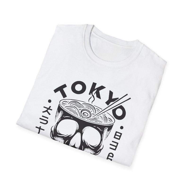 Tokyo Skull Raunisex Tshirt Japanese Foodie Gift Summer Unisexs And Unisexs Loose And Breathable Tshirt Top