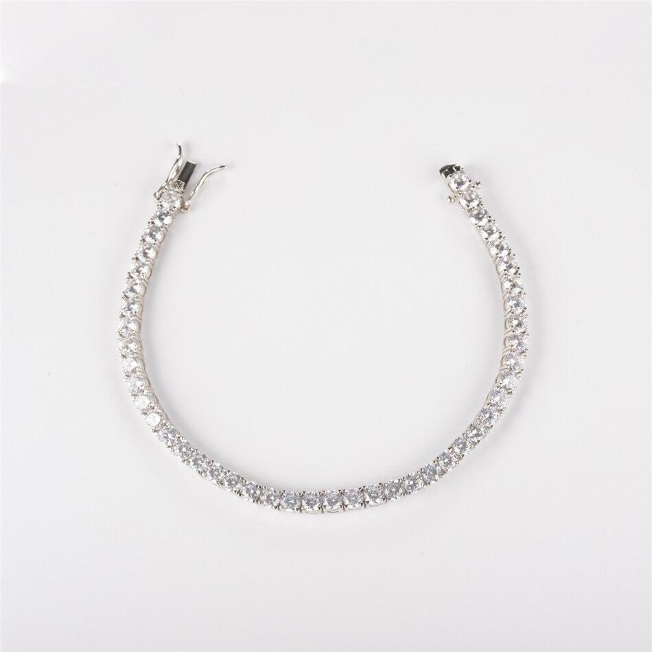 Теннисные браслеты из стерлингового серебра 925 пробы на руку для женщин, кристалл кубического циркония, драгоценный камень, подарки на Хэллоуин, 2,5 мм, ювелирные изделия