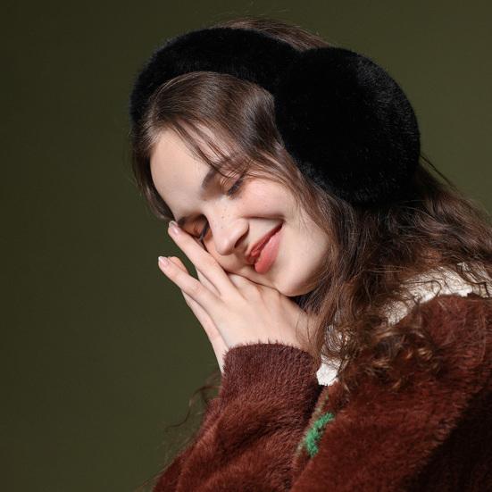 Зимние наушники из искусственного кроличьего меха для девочек, милые однотонные теплые наушники, уличные теплые наушники, складные мягкие пушистые чехлы для ушей