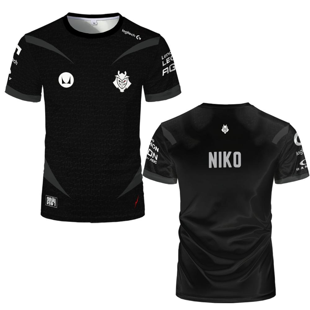 CSGO Major Клуб G2 Esports Поддерживающая футболка CS2 Игровая тренировочная форма Мужская футболка Спортивная командная футболка для соревнований