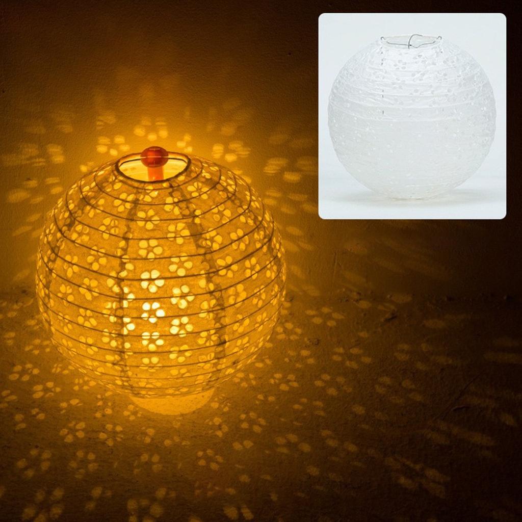 DIY Mid-Autumn Festival Portable LED Lantern Paper Lantern Hollow Lantern Home Path Garden Decor