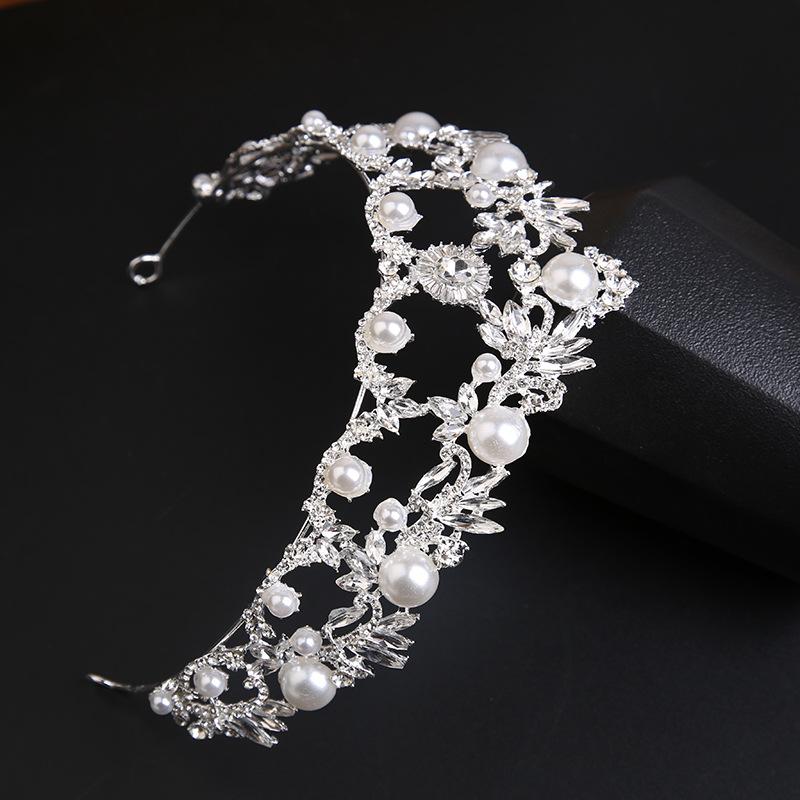 Свадебная тиара, серебряная атмосферная корона со стразами, повязка на голову, свадебные аксессуары для волос, свадебные аксессуары для свадебного платья
