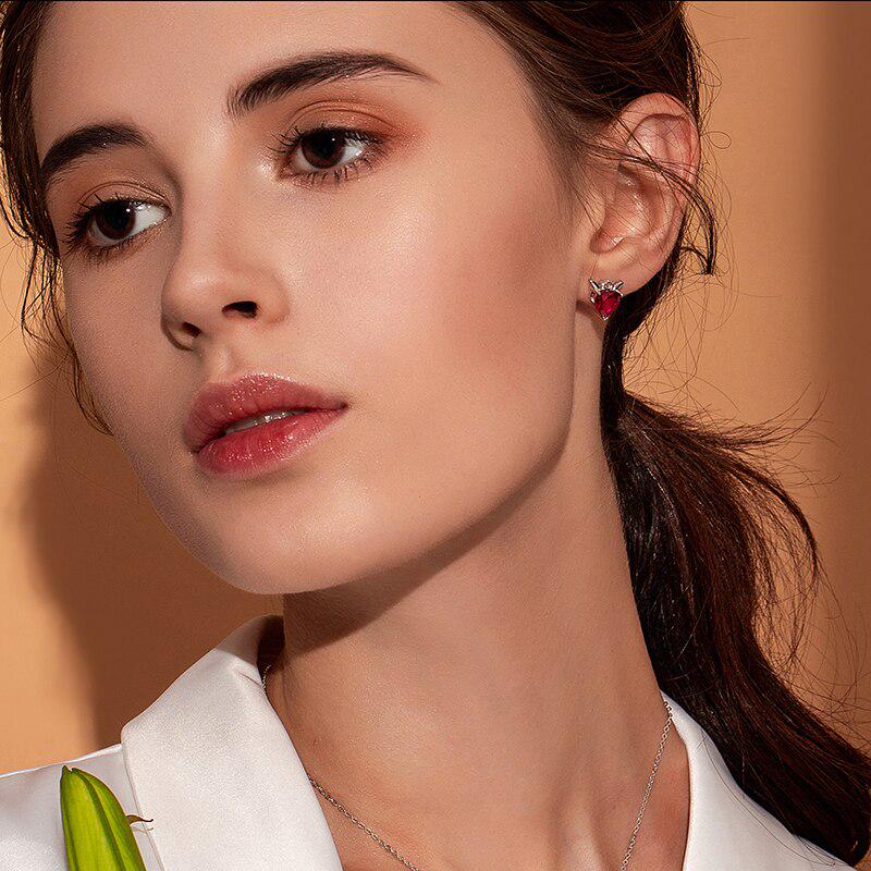 BAMOER Серьги-гвоздики из стерлингового серебра 925 "Ангел и дьявол"