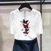 (Asian Size) Fashion Print Butterfly Sweet 90s Trend Cute Female Casual T Clothing Casual Women's Top Graphic Tee Short Sleeve T-shirt