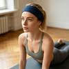 Спортивная повязка на голову Быстросохнущая Впитывающая пот Повязка для волос Однотонная Высокая эластичность Йога Пилатес Бег Нескользящая повязка на голову