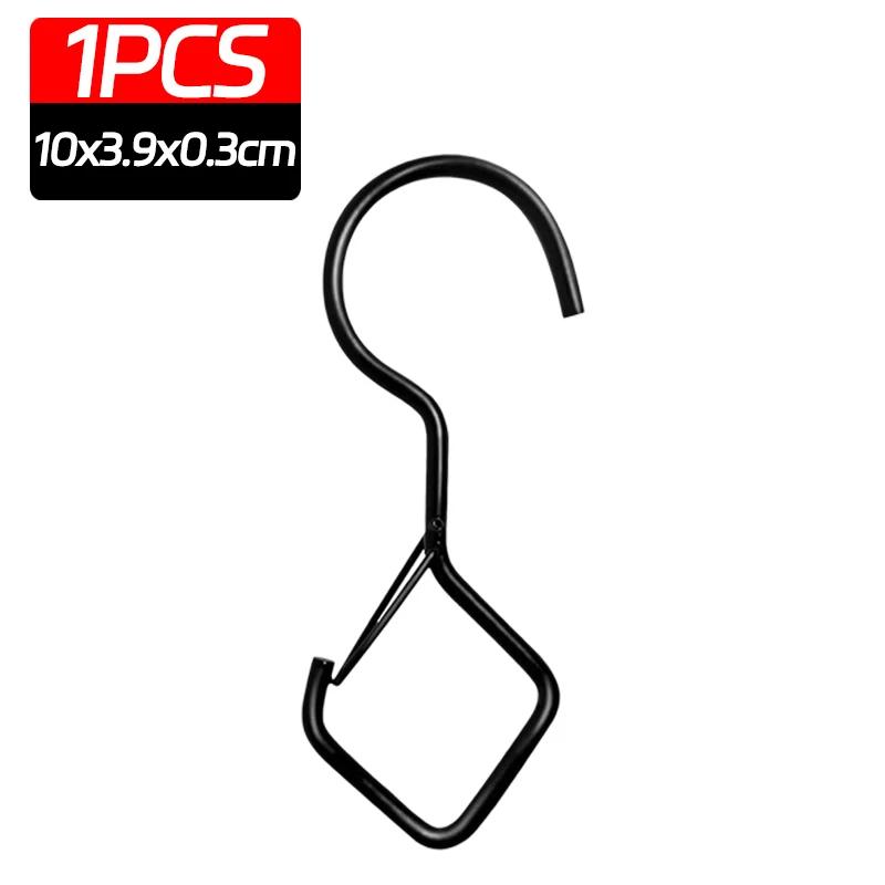 1/10 шт. S-образный крючок с пряжкой, ветрозащитный садовый металлический зажим для подвешивания, кухонная вешалка для горшков, штанга для шкафа, вешалка для одежды, крючки для хранения