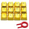 Clearance Sale 12 Keys Electroplated Backlight Keycap PBT Backlit Translucent Metallic Mechanical Keycaps for Cherry MX Keyboard