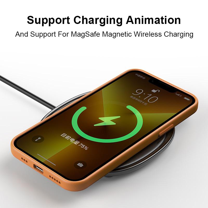 Магнитный кожаный чехол Magsafe для Apple IPhone 15 14 13 Pro Max Plus Mini, защитный чехол для беспроводной зарядки
