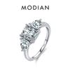 MODIAN 925 Sterling Silver High Quality Luxury Sparkling Zirconia Finger Ring For Women Classic Wedding Engagement Jewelry