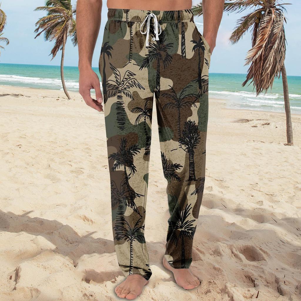 Мужские трикотажные модные повседневные брюки с напечатанным карманом, пижамные брюки