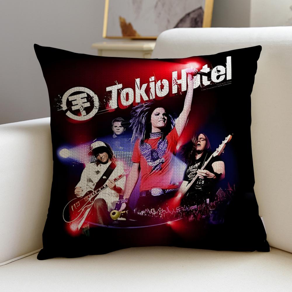 Rock TTokio HotelS Cushion Cover Breathable and skinfriendly linen pillowcase square removable and washable cushion