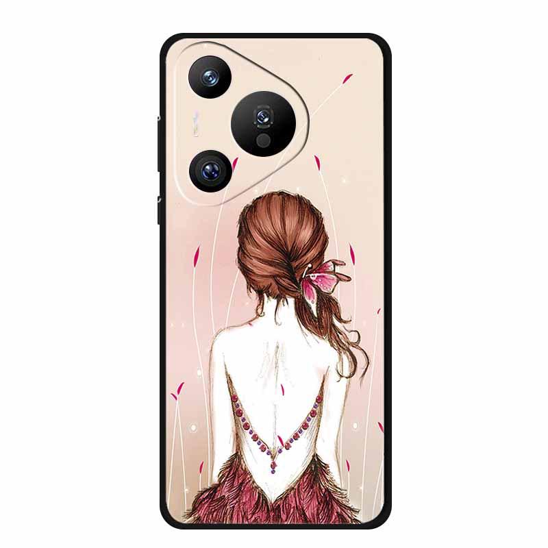 Чехол для телефона Huawei Pura 70 Pro с тиснением и цветной покраской, с текстурой высокого качества - 1 шт.