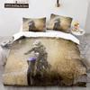 Dirt Bike Duvet Cover Set Motocross Rider Comforter Cover Motorcycle Extreme Sport Game Polyester Bedding Set For Kid Boys Teens