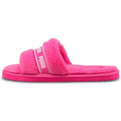 Кроссовки женские Fluff Slide ярко-розовые белые 384937-03