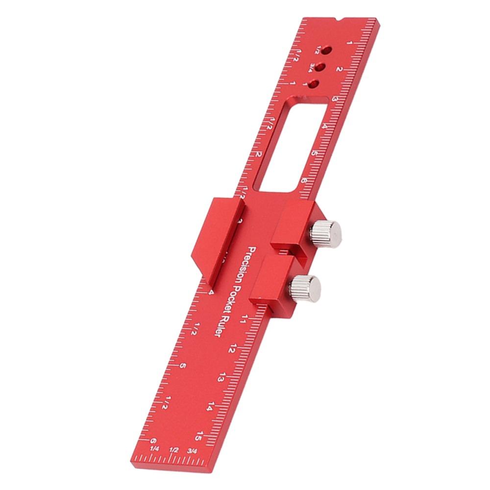 Clear Scales Woodworking Ruler 6 Inch T Type Scribing Ruler Adjustable Sliding Stop Ruler Marking