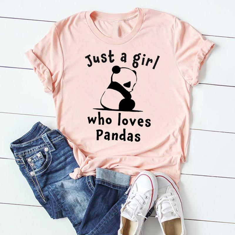 Футболка, модная футболка, одежда, повседневная, Sweet Love, панда, весна, с коротким рукавом, женская футболка с принтом, летняя женская футболка с рисунком