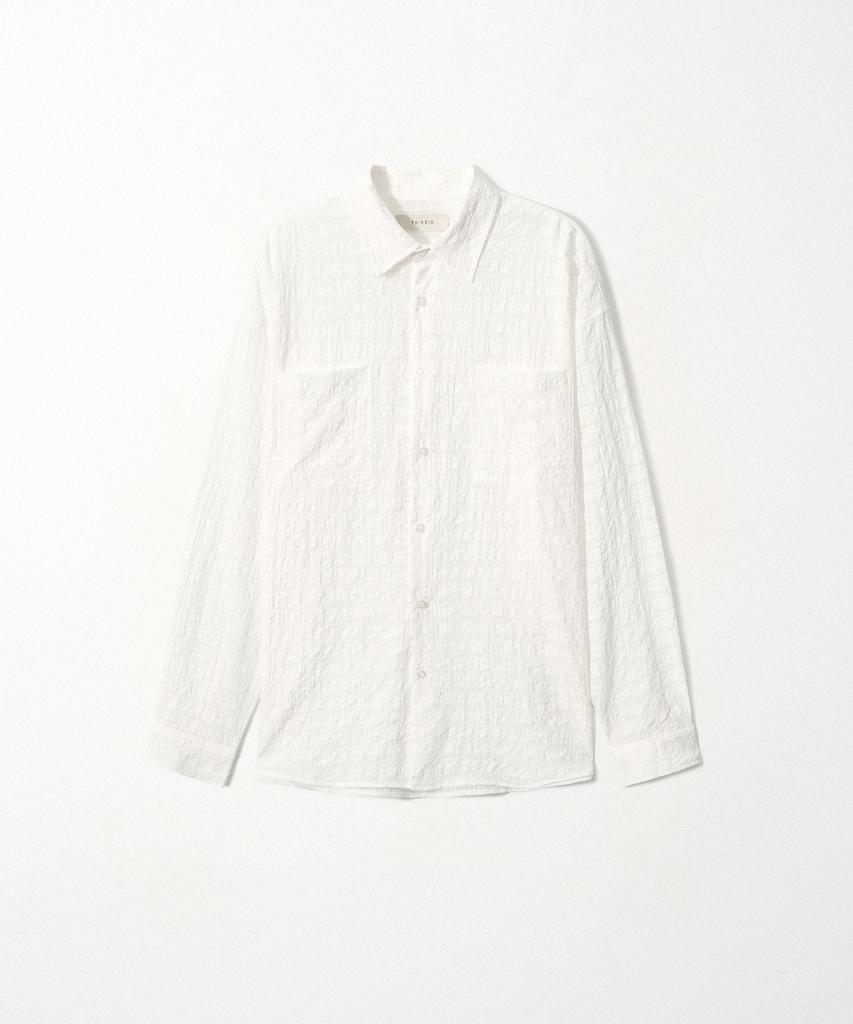 EZIO Textured Crochet Shirt_Ivory