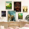 Movie Poster Wall Print Retro Travel Abstract Canvas Vintage Film Middle Earth Landscape Tolkien Painting Kid Room Home Decor