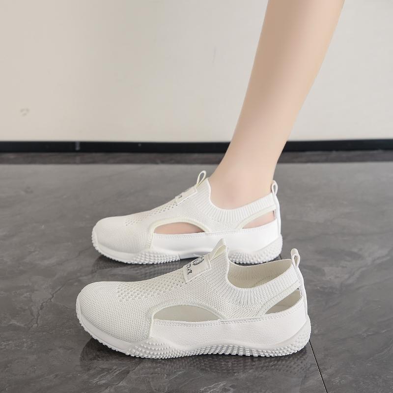 Fashion Mesh Sandals for Women Shoes Summer Knitted Flat Casual Shoes for Women Sandals Fashionable Slip-on Breathable Women's Sandals