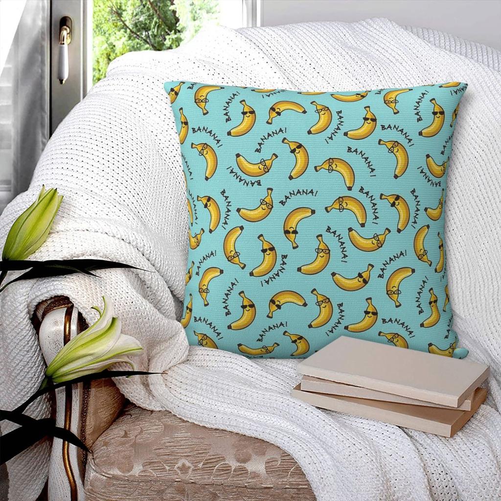 I Am A Cool Banana Pattern Square Pillowcase Pillow Cover Polyester Cushion Decor Comfort Throw Pillow for Home Sofa