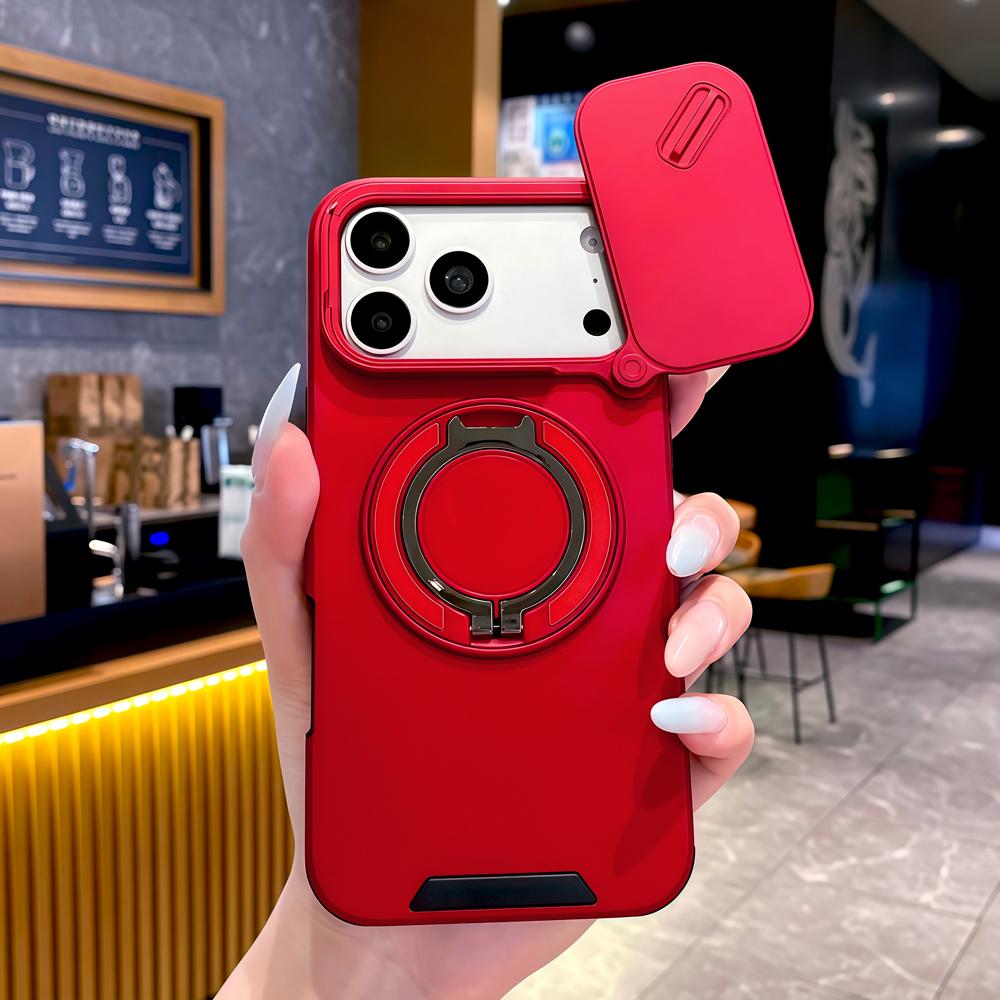 Ударопрочный бронированный чехол для iPhone 18 17 16 15 14 13 12 11 Pro Max Plus 17E 16E E 18Pro 17Pro iPhone17 Подставка Сдвижная крышка камеры