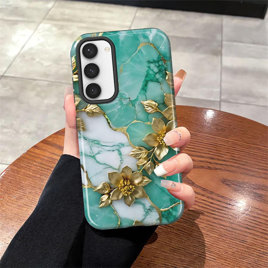 Цветочный Мраморный Чехол для Телефона для Samsung Galaxy S25 S25Ultra S23 S24 Ultra A56 A16 S20 FE S23Ultra A26 A36 Мягкая Крышка Capa