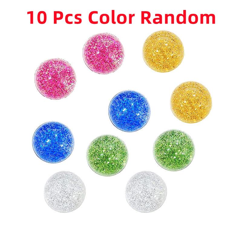 10pcs Children Bouncy Ball Toy Colored Bouncing Ball Rubber Outdoor Toys Sport Games Gold powder Elastic Juggling Jumping Balls