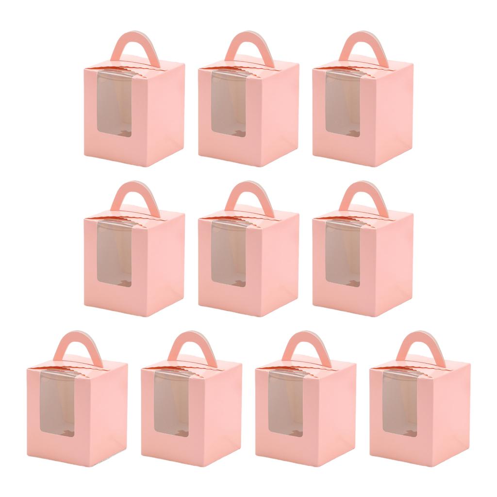 10Pcs Cupcake Boxes with Inserts Windowed Cupcake Holders Stackable Deep Cupcake Carrier Food Grade Containers for Home Cake Dessert Shops