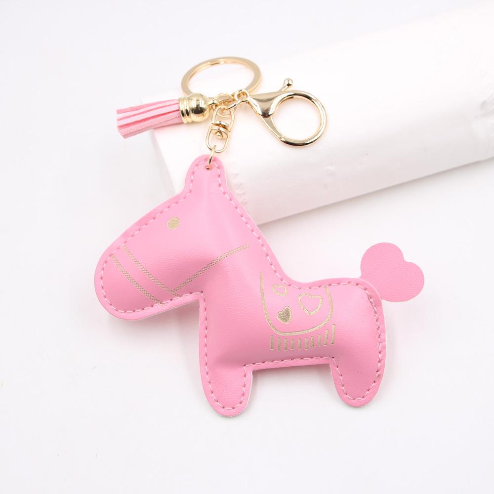 Pink Pony PU Leather Keychain and Bag Pendant - Year of the Horse Edition