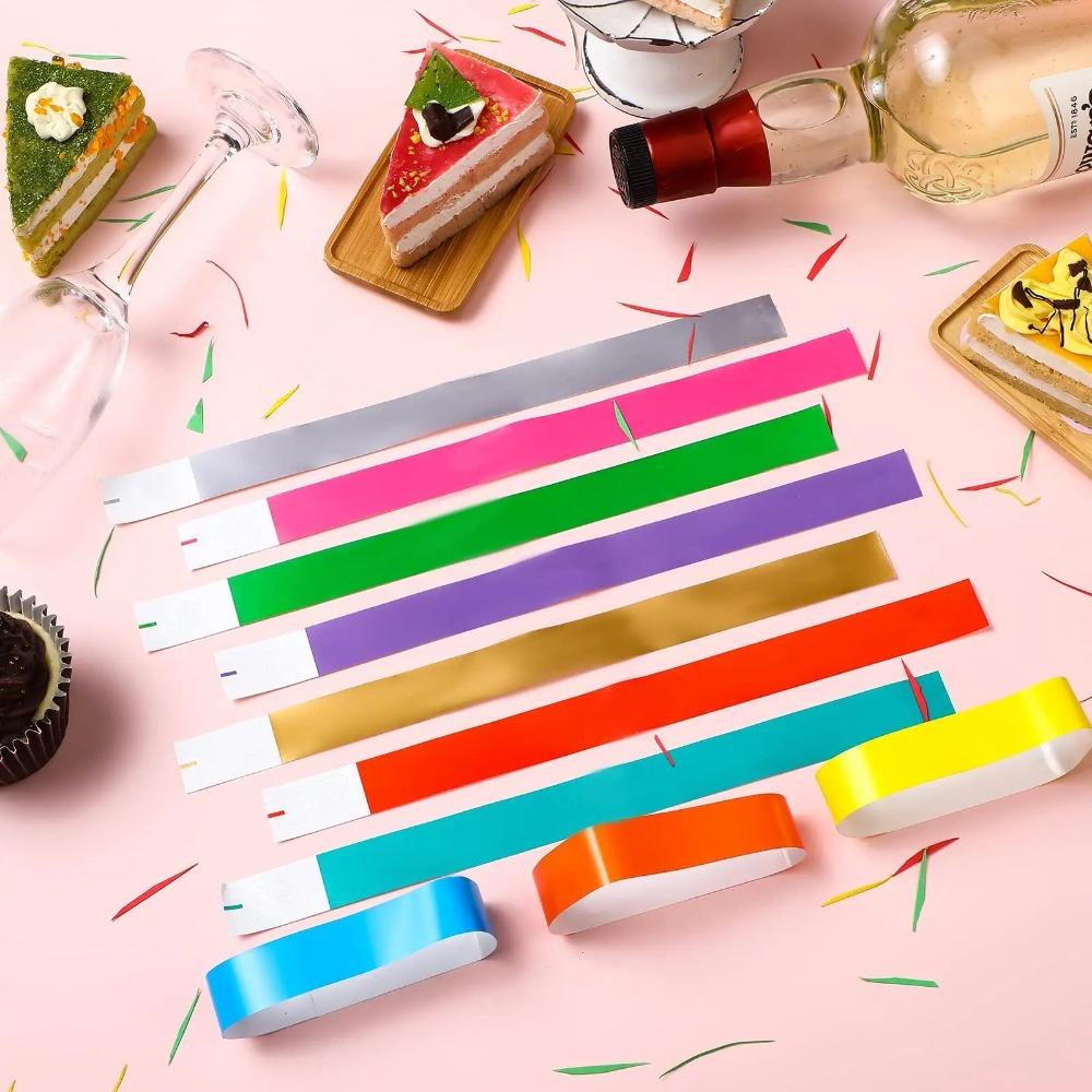 100 Pcs Paper Tyvek Wristbands Synthetic Paper Wrist Festivals Admission Party Identification