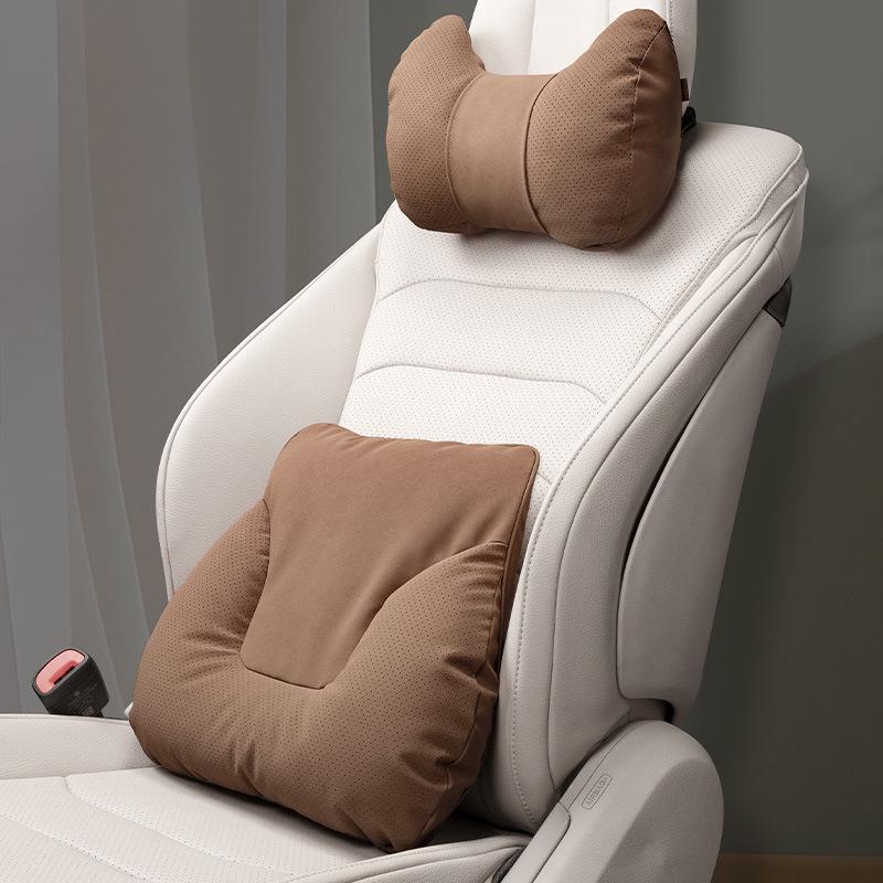 Car Headrest & Lumbar Support Pillow Set - 5-Piece Neck & Back Cushion for New Vehicles