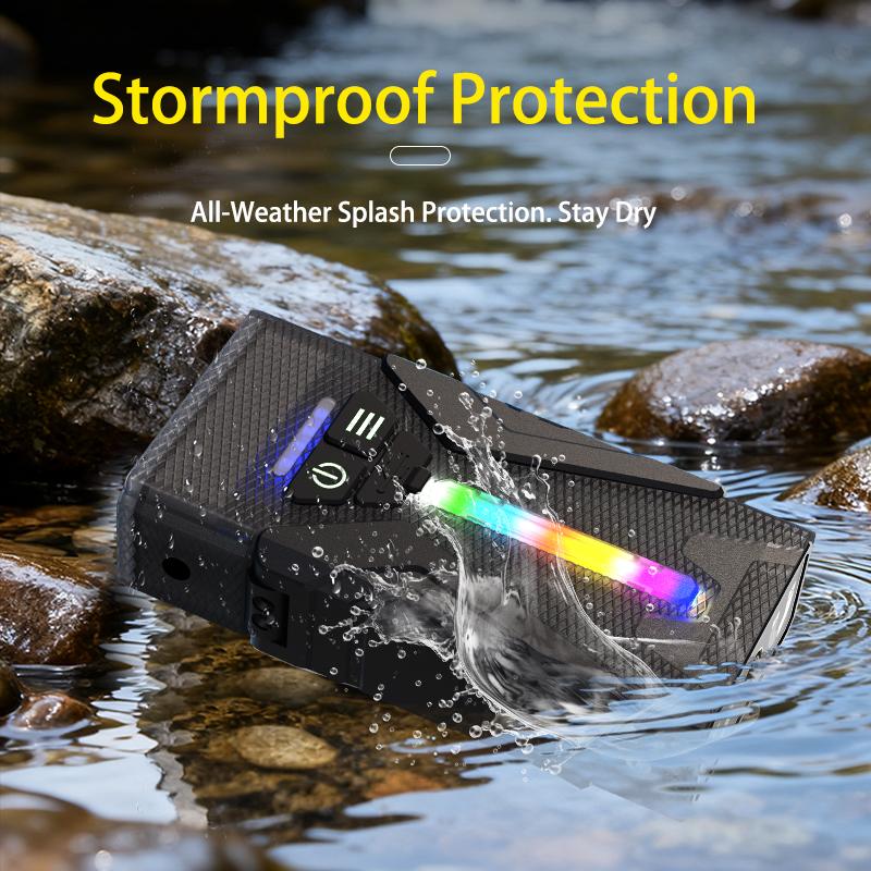 Перезаряжаемый EDC фонарик с RGB боковым светом Супер яркий карманный фонарик Водонепроницаемый для повседневного ношения/Кемпинга/Чрезвычайных ситуаций