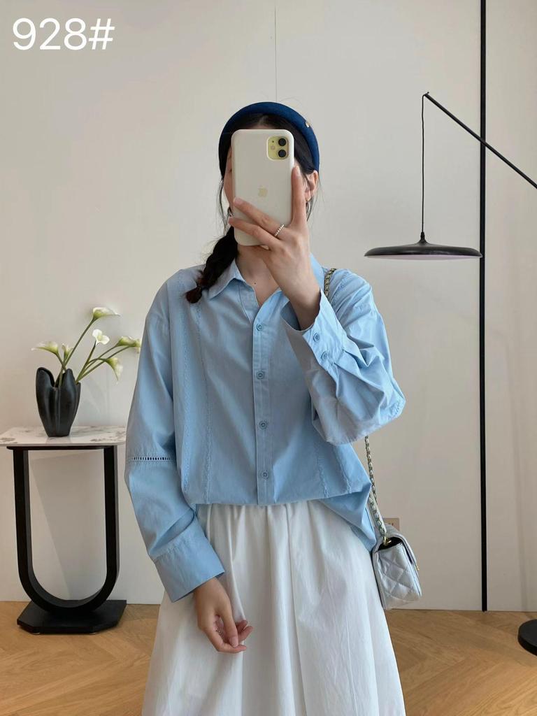 2026 French Design Women's Spring Long Sleeve Jacquard Hollow-Out Cotton Shirt Jacket