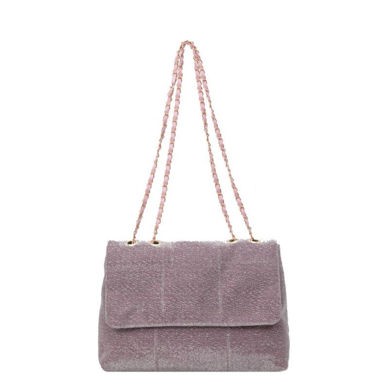 2024 Новая Мода для Городских Жителей Ретро Вельветовая Большая Вместимость Простая Сумка Через Плечо Кроссбоди на Цепочке Для Женщин Черного Цвета