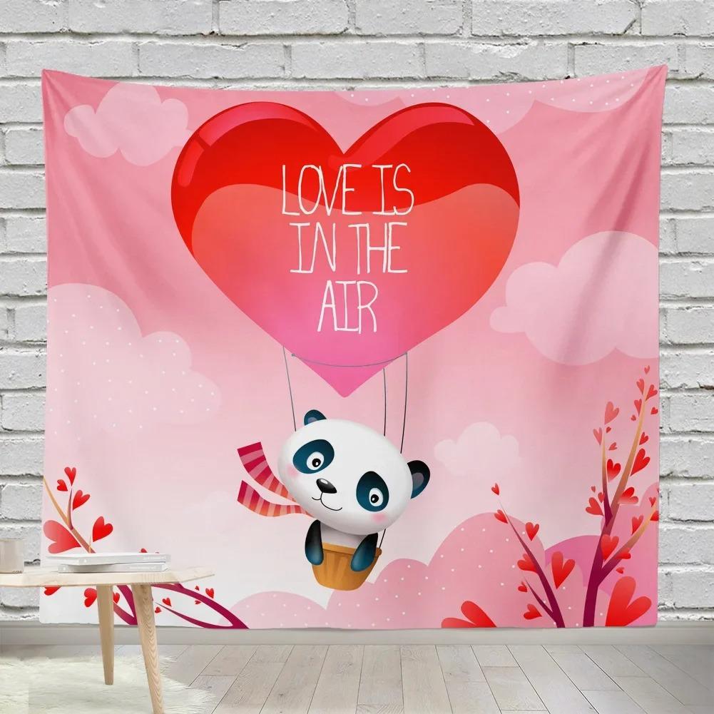 Creative Valentine's Day Party Pattern Hanging Cloth Home Wall Decoration Tapestry Bedroom Living Room Tapestry