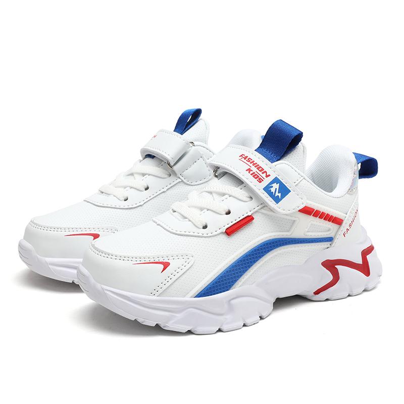 Модные детские кожаные кроссовки, спортивная детская повседневная обувь для мальчиков и девочек, дышащая нескользящая школьная обувь для прогулок