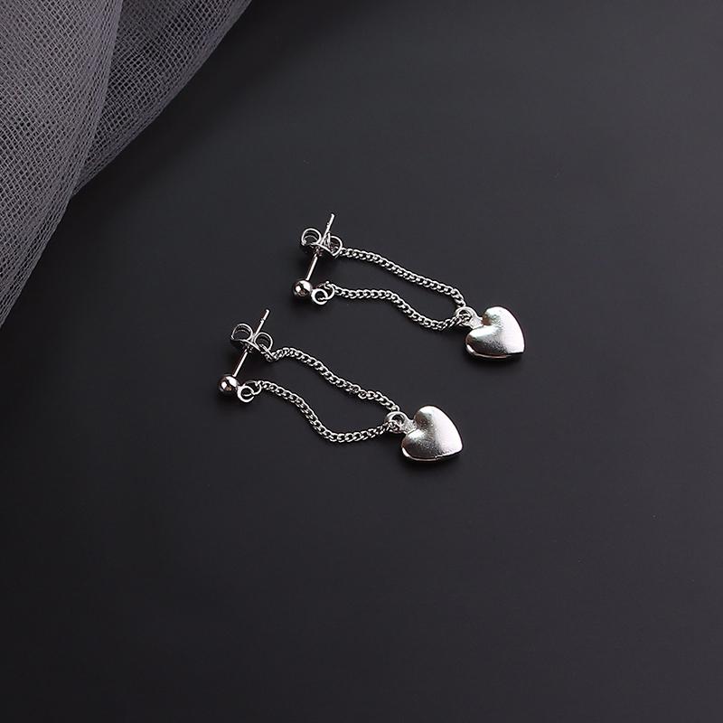 ANENJERY Серьги-гвоздики с кисточками и сердечками для женщин, нишевые простые висячие серьги на спине, оптовая продажа