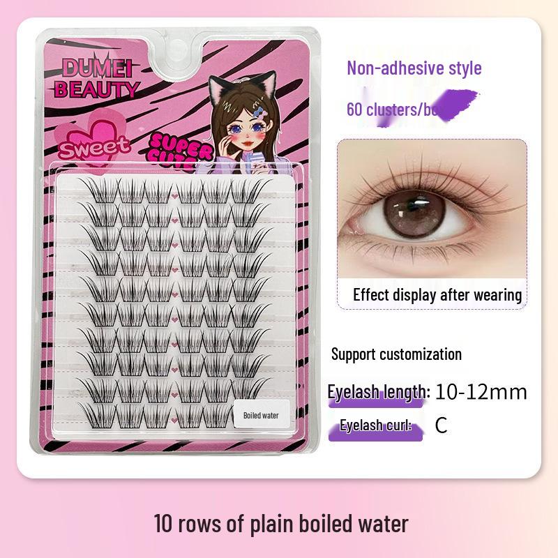 10-Row Autumn Leaf & Sunflower Faux Eyelashes - Flat, Glue-Free