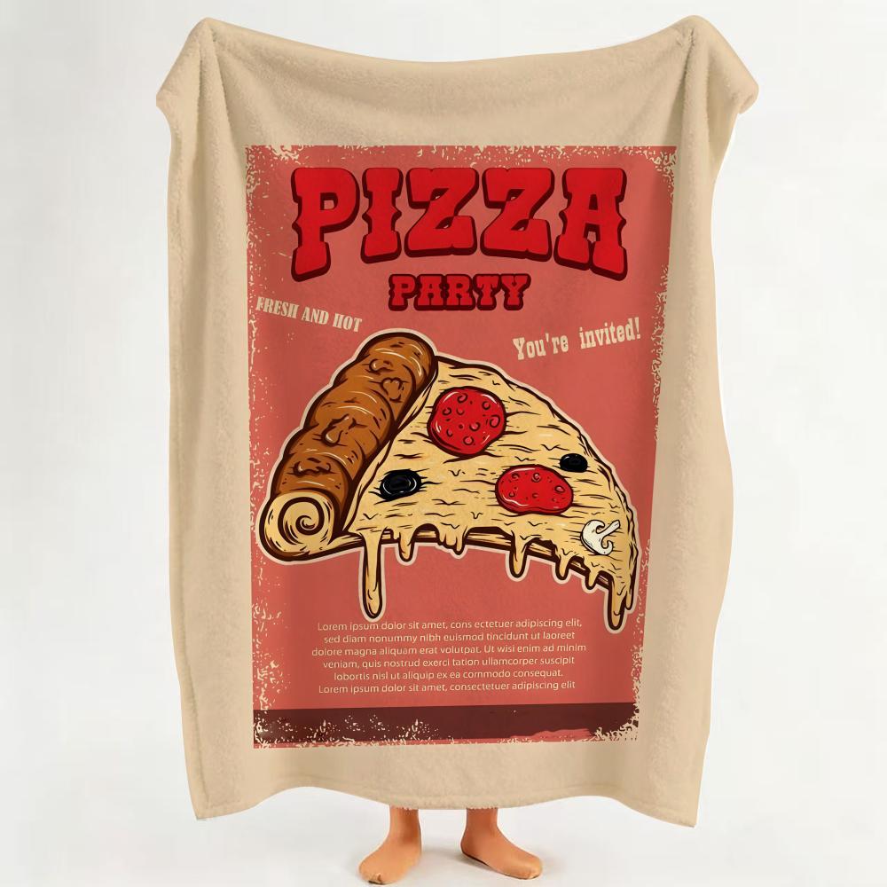 Food P Pizza H Hut Throw Flannel Throw Blanket Suitable for Sofa Living Room Bedroom