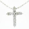 900 Platinum Diamond Cross Pendant SV925 Necklace [KASHIMA] 0.2ct