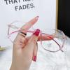 Anti-Blue Light Glasses New  Glasses Frame Polygonal Large Frame Flat Light Mirror Myopia Glasses Frame Tr81220